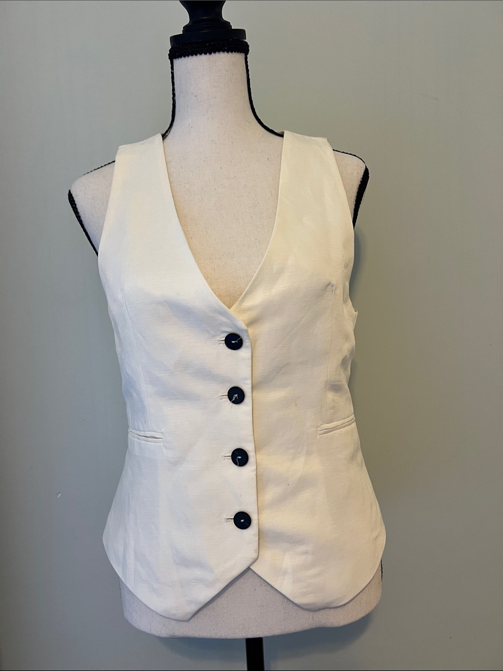 ZARA Women's Cream Button-Front Vest XS